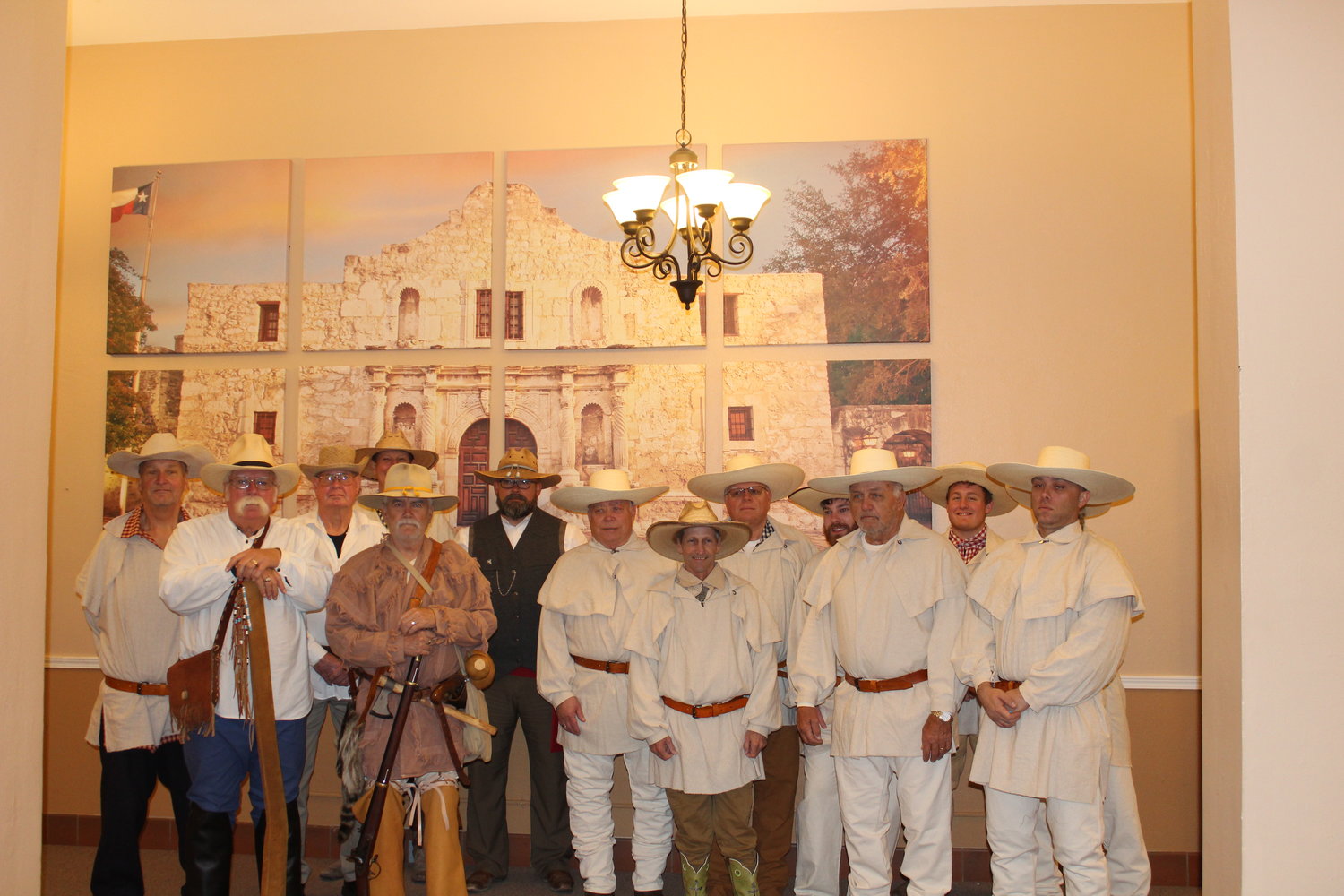 Over 32 men, women and children from Gonzales and around Texas participated in the 183rd anniversary of the arrival of the Immortal 32 at the famous mission on Friday, March 1. Picture here is a group of many of the men who marched into the Alamo.