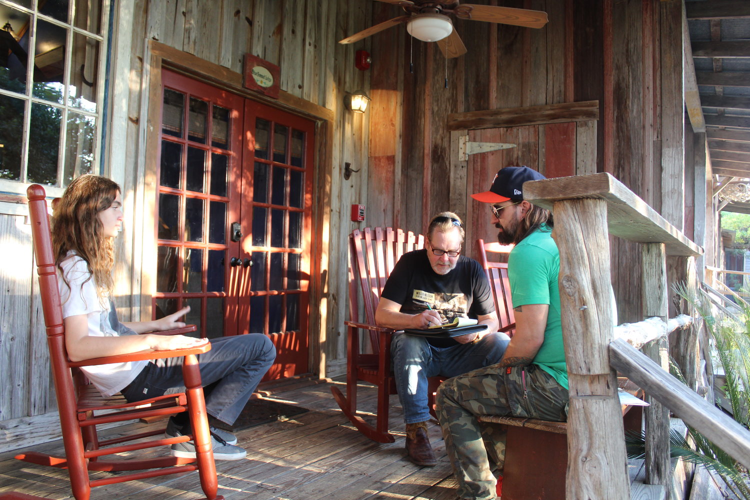 Saturday afternoon, Gonzales Inquirer publisher Terry Fitzwater was fortunate to meet Cody Canada and his son Dierks Cobain Canada just outside of Gruene Hall. They sat down for an interview before the show later that night.