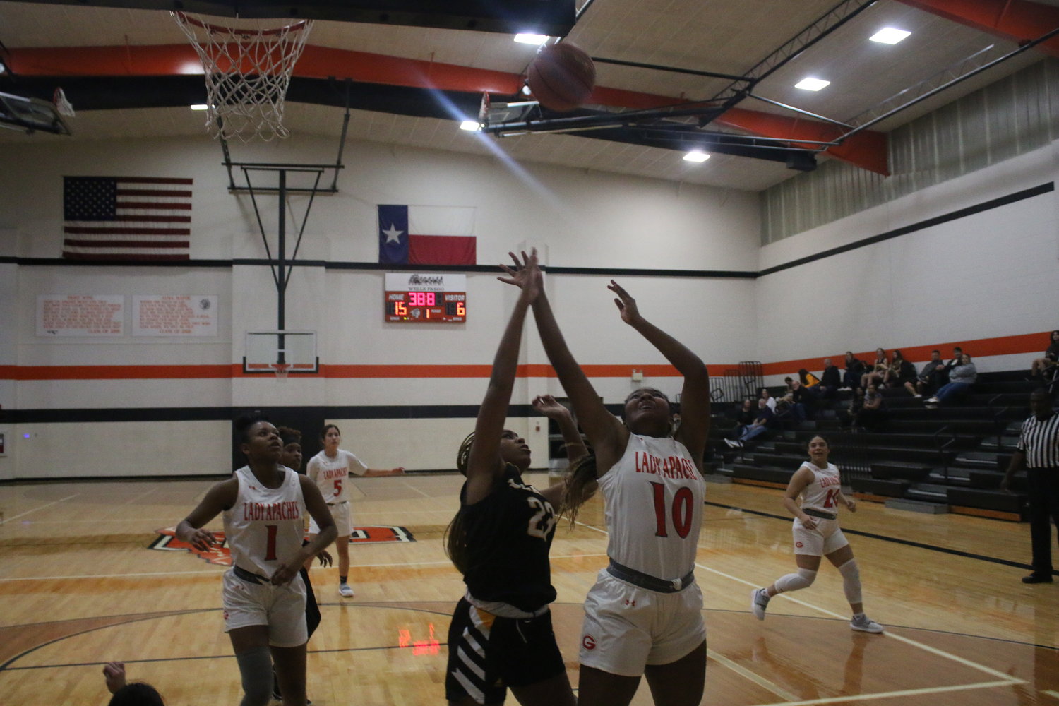Madison York (10) puts up a shot for the Gonzales Lady Apaches against Sealy in a game earlier this month. York scored eight against Mathis in a 47-24 loss on Dec. 10.